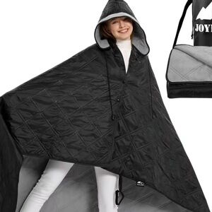 Outdoor Camping Blanket - Fleece Waterproof Stadium Blanket with Portable Bag